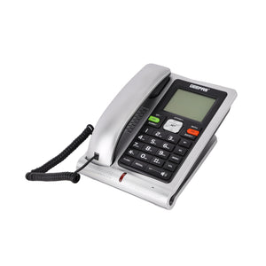 Geepas GTP28011 Executive Telephone with Caller ID | 16 Digit LCD Display | White Backlight| Hands-Free Function| 16 Ringtones| FSK/DTMF Desk Phone for Office & Home Use