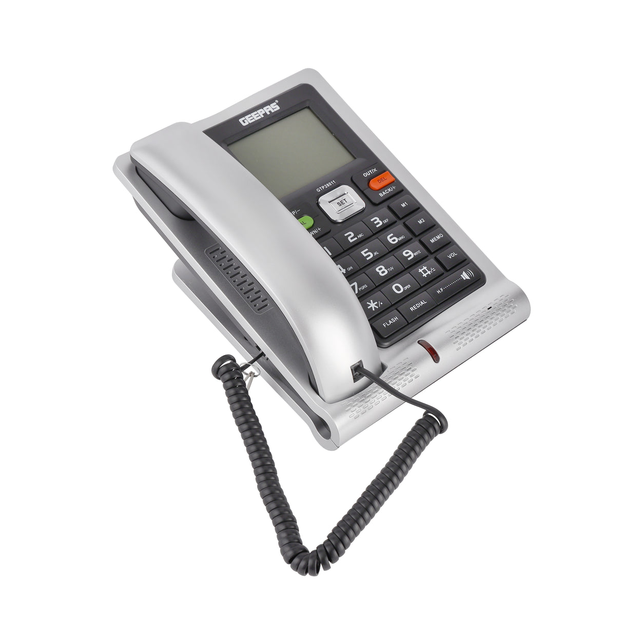 Geepas GTP28011 Executive Telephone with Caller ID | 16 Digit LCD Display | White Backlight| Hands-Free Function| 16 Ringtones| FSK/DTMF Desk Phone for Office & Home Use