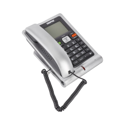Geepas GTP28011 Executive Telephone with Caller ID | 16 Digit LCD Display | White Backlight| Hands-Free Function| 16 Ringtones| FSK/DTMF Desk Phone for Office & Home Use
