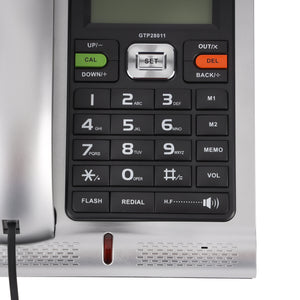 Geepas GTP28011 Executive Telephone with Caller ID | 16 Digit LCD Display | White Backlight| Hands-Free Function| 16 Ringtones| FSK/DTMF Desk Phone for Office & Home Use