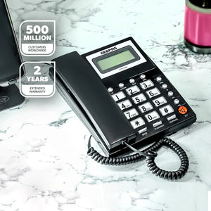 Geepas GTP7185 Executive Telephone with Caller ID | FSK/DTMF Dual System |  16-Digit LCD Display |  50 Incoming & 15 Outgoing Calls |  16 Ringtones |  Hands-Free|