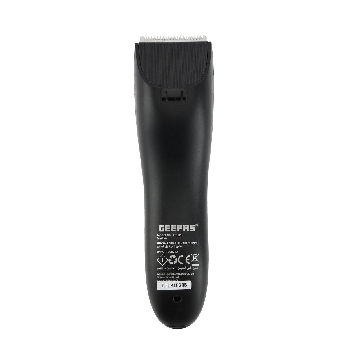 Geepas GTR31N Rechargeable Hair Clipper | Stainless Steel Blade| 600mAh Rechargeable Battery| Cordless Operation| Precision Cutting| Easy Maintenance| 2-Year Warranty