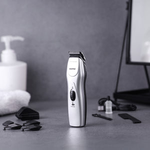 Geepas GTR34N Rechargeable Hair Trimmer | Chromium Steel Blade| 5 Position Comb| 60-Min Working Time | Ergonomic Grip | Jawline & Moustache Combs |  2-Year Warranty