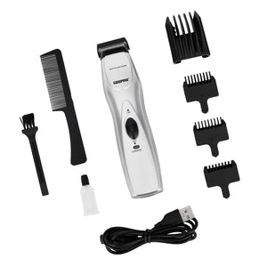 Geepas GTR34N Rechargeable Hair Trimmer | Chromium Steel Blade| 5 Position Comb| 60-Min Working Time | Ergonomic Grip | Jawline & Moustache Combs |  2-Year Warranty