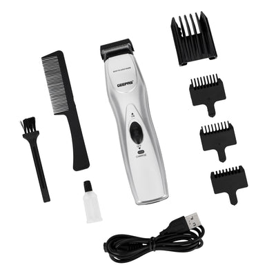 Geepas GTR34N Rechargeable Hair Trimmer | Chromium Steel Blade| 5 Position Comb| 60-Min Working Time | Ergonomic Grip | Jawline & Moustache Combs |  2-Year Warranty