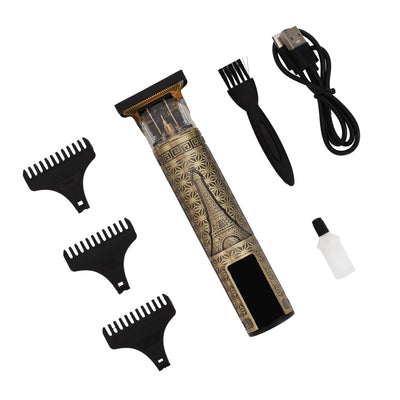 Geepas GTR56011 Rechargeable Digital Hair Trimmer | LED Display| Adjustable Cutter Head|  Low Noise Motor| Type-C Charging|  Metal Body|  2-Hour Runtime| Professional Use