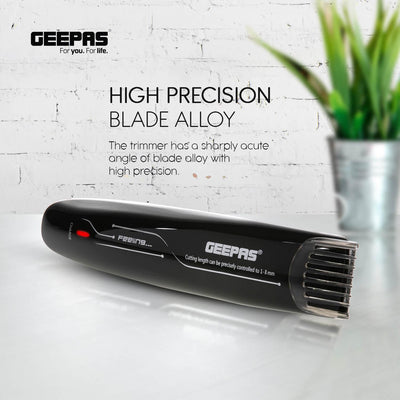 Geepas GTR56020UK Men’s Trimmer | Sharp Alloy Blade | 9-Level Adjustable Comb| Smooth Trimming| Scratch-Resistant PMMA Panel | 600mAh Battery| 45-Minute Runtime