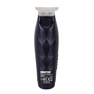 Geepas GTR56022 Professional Hair & Beard Trimmer | 60 Min Use, Zero Overlap Blades | Corded & Cordless, Low Noise, USB/DC Adaptor, Accessories | 2 Years Warranty