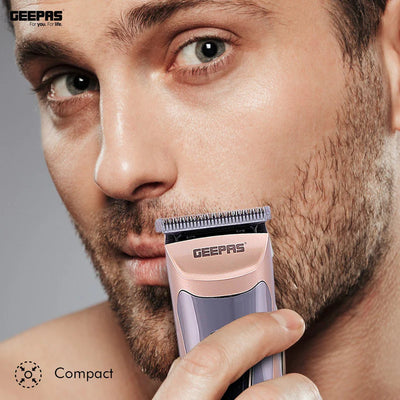 Geepas GTR56023 Electric Hair Clipper | Silver Pd Alloy Motor | Low Noise Operation| 8Hr Charging | 45Min Cordless Use | High Precision Cutting Head & Accessories