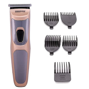 Geepas GTR56023 Electric Hair Clipper | Silver Pd Alloy Motor | Low Noise Operation| 8Hr Charging | 45Min Cordless Use | High Precision Cutting Head & Accessories