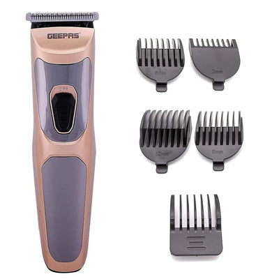 Geepas GTR56023 Electric Hair Clipper | Silver Pd Alloy Motor | Low Noise Operation| 8Hr Charging | 45Min Cordless Use | High Precision Cutting Head & Accessories