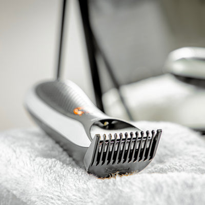 Geepas GTR56024 Pro Shield 1.0 Trimmer | Waterproof Cordless Hair & Beard Trimmer with Dual Turbo Speed| 60min Runtime| LED Light| USB Charging & Stainless Steel Blades