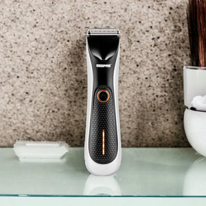 Geepas GTR56024 Pro Shield 1.0 Trimmer | Waterproof Cordless Hair & Beard Trimmer with Dual Turbo Speed| 60min Runtime| LED Light| USB Charging & Stainless Steel Blades