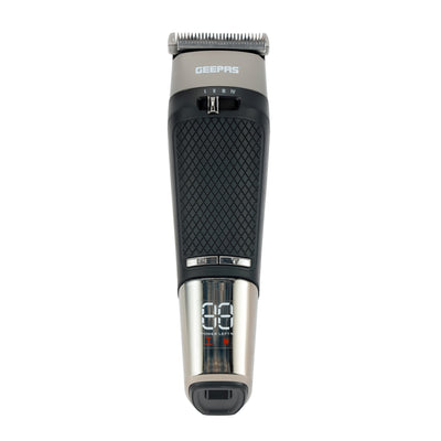 Geepas GTR56032 Digital Hair Clipper with LED Display | Titanium Coated Blades | USB Type-C Charging| Waterproof Ergonomic Body| 4 Hour Runtime| Easy Clean Design