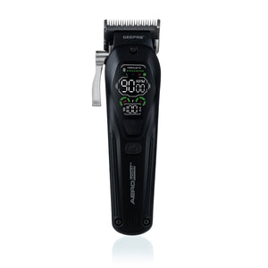 Geepas GTR56034UK Professional Digital Hair Clipper | 2000mAh Battery | 9000 RPM | DLC Blade | 3 Speeds | 4 Guide Combs | Long Battery Runtime | Durable Metal Housing