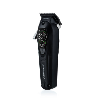Geepas GTR56034UK Professional Digital Hair Clipper | 2000mAh Battery | 9000 RPM | DLC Blade | 3 Speeds | 4 Guide Combs | Long Battery Runtime | Durable Metal Housing