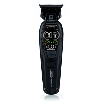 Geepas GTR56035UK Professional Digital Hair Trimmer |  DLC Stainless Steel Blade |  1400mAh Rechargeable Battery & 3 Speed Settings  | Corded & Cordless Operation