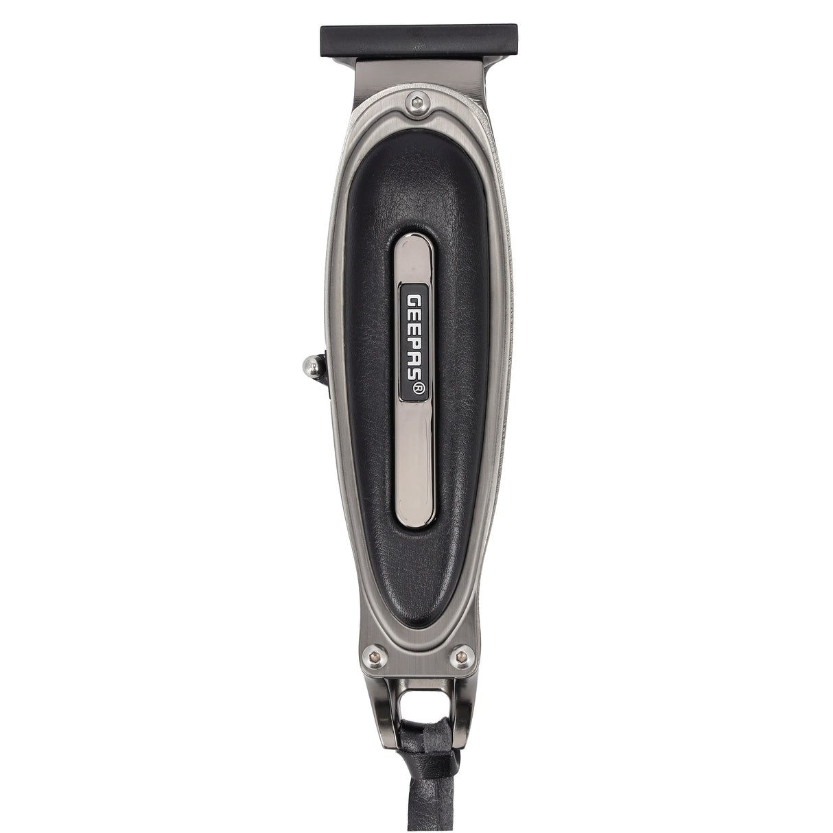 Geepas GTR56044 Rechargeable Hair Clipper |Zero-Cut Stainless Steel T-Blade| LED Display| Li-ion Battery|Type-C Charging| Metal Body| Leather Touch Decor| 2-Year Warranty