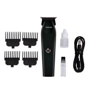 Geepas GTR56047 Digital Rechargeable Trimmer | LED Display | Type-C Charging | titanium-coated stainless steel blades | LED digital display | 4 guide comb attachments