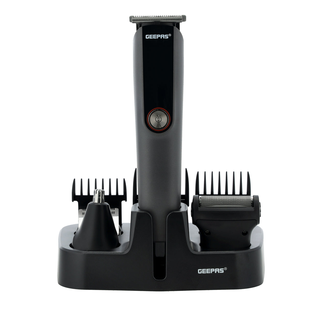 Geepas  11-in-1 Digital Rechargeable Grooming Kit GTR56048 | Stainless Steel Blades | Precision Trimming Attachments | 120-Min Cordless Runtime | 2 Years Warranty