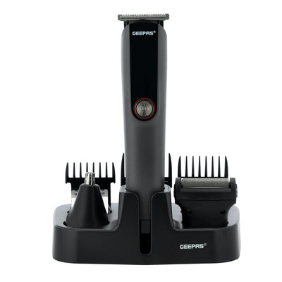 Geepas  11-in-1 Digital Rechargeable Grooming Kit GTR56048 | Stainless Steel Blades | Precision Trimming Attachments | 120-Min Cordless Runtime | 2 Years Warranty