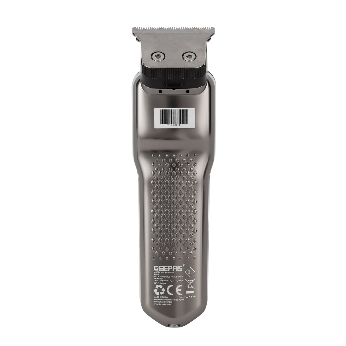 Geepas GTR57508 Rechargeable Hair/Beard Trimmer | Waterproof IPX7| 180 Mins Runtime| 1200mAh Li-ion Battery| Washable Blades & Multiple Length Settings | 2 Years Warranty