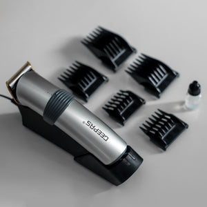 Geepas GTR8684 Professional Hair Clipper | Cordless & Rechargeable Trimmer with Stainless Steel Blade |Adjustable Razor | 5 Combs | Brush, Oil & 8-Hour Charging
