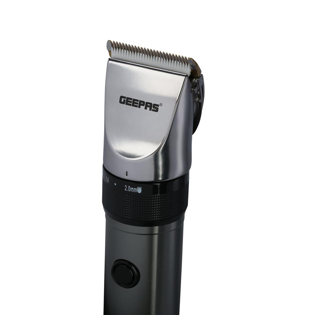 Geepas GTR8711 Rechargeable Professional Hair Clipper | 2000mAh Lithium Battery| 4H Working Time| Fast Charging | Indicator Light| Ergonomic Design | Durable ABS Body