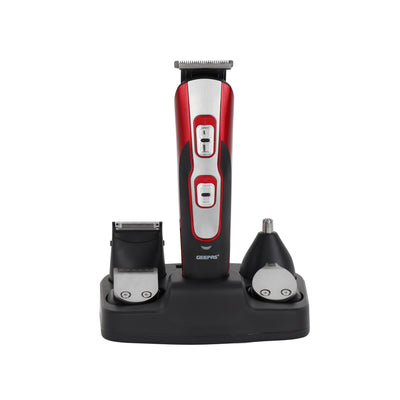 Geepas GTR8724 11-in-1 Rechargeable Grooming Kit | Stainless Steel Blades| 600mAh Lithium Battery| 3-Hour Continuous Runtime| Multiple Attachments| 2-Year Warranty