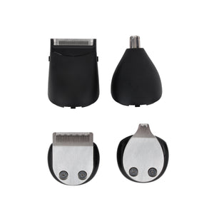 Geepas 11-in-1 Rechargeable Grooming Set- GTR8724/ with 5 Interchangeable Heads and 4 Comb Attachments, Stainless Steel Blades, Perfect for Home and Professional Styling
