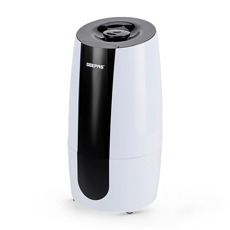 Geepas Ultrasonic Humidifier- GUH63072UK/ 2.6 L Water Tank, Touch Panel Control/ Cool Mist Operation, 360° Rotatable Nozzle/ Multiple Functions/ 2 Years Warranty, White