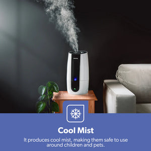 Geepas GUH63072UK Ultrasonic Humidifier | 2.6L Water Tank | Touch Control Panel | Cool Mist Operation | 2-Speed Output | 360° Rotatable Nozzle for Home & Office