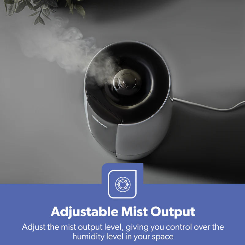 Geepas Ultrasonic Humidifier- GUH63072UK/ 2.6 L Water Tank, Touch Panel Control/ Cool Mist Operation, 360° Rotatable Nozzle/ Multiple Functions/ 2 Years Warranty, White
