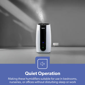 Geepas GUH63072UK Ultrasonic Humidifier | 2.6L Water Tank | Touch Control Panel | Cool Mist Operation | 2-Speed Output | 360° Rotatable Nozzle for Home & Office