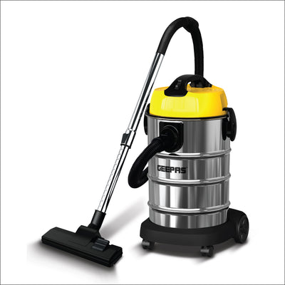 Geepas GVC19020 30L Wet & Dry Vacuum Cleaner | 2200W | 3-in-1 Wet, Dry & Blow Function | Metal Telescopic Tube | Powerful Air Blowing | Durable Stainless-Steel Body