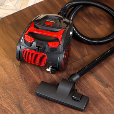 Geepas 1400W Cyclonic Vacuum Cleaner GVC19024 | 1.5L Dust Bag | Low Noise | Auto Cord Rewind | Flexible Hose | Floor Brush | Anti-Rust Body | 2Y Warranty