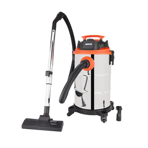 Geepas GVC19032 Wet & Dry Vacuum Cleaner | 1400W Copper Motor | 30L Capacity | Wet/Dry/Blow 3-in-1 Function | Hose Storage & Universal Wheels | 2 Years Warranty