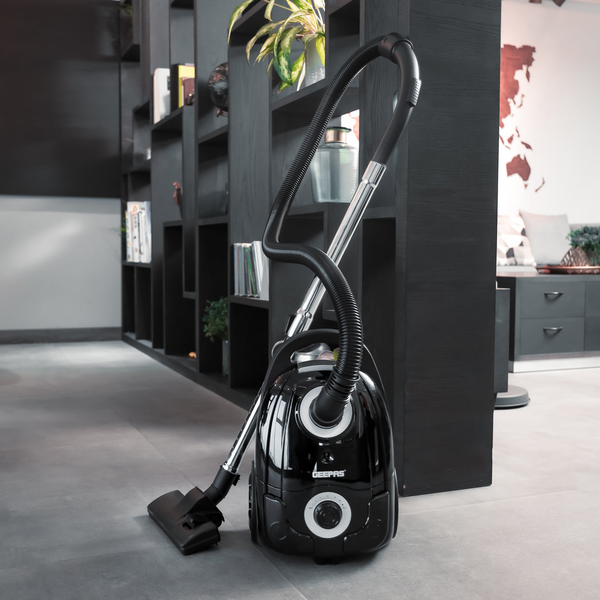 Geepas GVC19033 Vacuum Cleaner | 2200W Powerful Motor | 3L Dust Bag | 5-Stage Filtration | Speed Control | Low Noise Design | Automatic Cord Rewinder| 2 Years Warranty