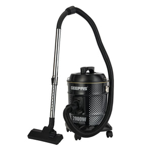 Geepas GVC19045 Drum Vacuum Cleaner | 2000W | 18L Dustbag Capacity | Dry & Blow Function | Anti-Rust Metal Body | Powerful Suction for Deep Home Cleaning Performance