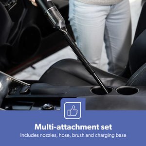 Geepas GVC19061UK Handheld Car Vacuum Cleaner |  HEPA Filter |  4-in-1 Cleaning Modes |  Wireless Portable Design | Optimised Runtime & Multifunction Attachments
