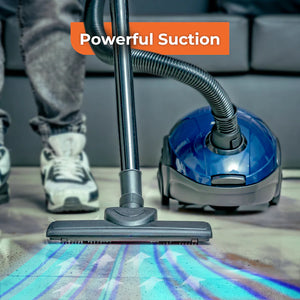 Geepas GVC2595 Vacuum Cleaner | 1400W Powerful Motor| >18kPa Suction| 1.5L Dust Bag| Low Noise| Auto Cord Rewind | Dust Full Indicator| 3.2m Cable |  2-Year Warranty