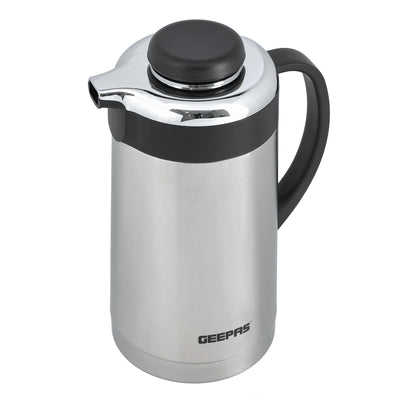 Geepas GVF27017 Stainless Steel Vacuum Flask| 1.6L| Double Wall Insulated Thermos Bottle | Keeps Beverages Hot & Cold for up to 24 Hours | Leak-Proof| 2 Years Warranty