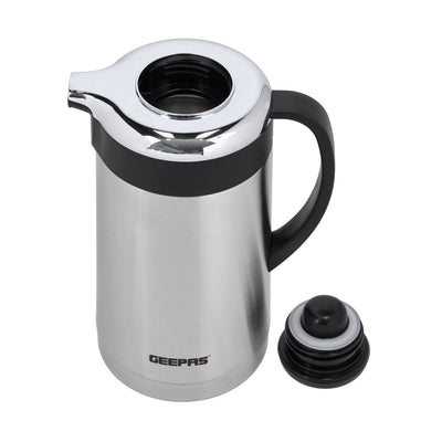 Geepas GVF27018 Stainless Steel Vacuum Flask| 1.9L Capacity |Double Wall Insulated Thermos | Keeps Beverages Hot & Cold up to 24 Hours | Durable Design | 2 Years Warranty