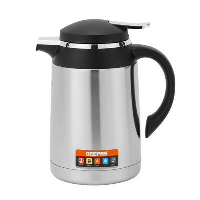 Geepas Stainless Steel Vacuum Flask GVF27022 |1.0L Capacity |Keeps Drinks Hot or Cold for Hours |Durable Build, Easy to Clean, Reusable & Stylish Design |2 Years Warranty