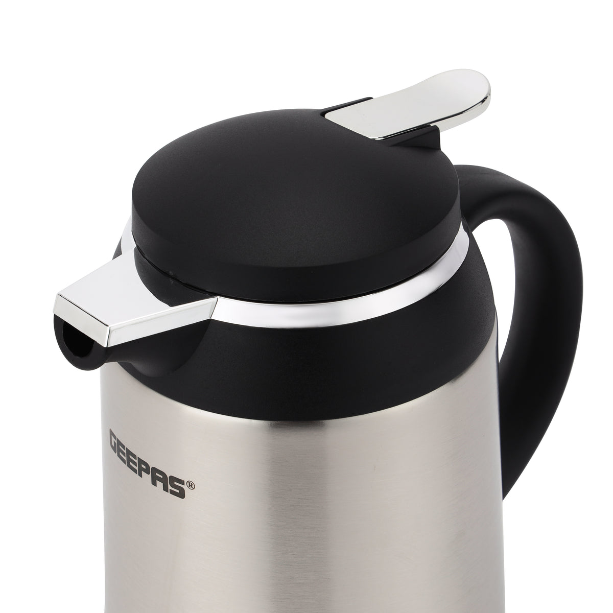 Geepas 1.3 L Stainless Steel Vacuum Flask- GVF27023|Keeps Beverages Hot & Cold for 24H |Easy to Carry, Comfortable Grip | Perfect for Home, Office, Camping|2Year Warranty