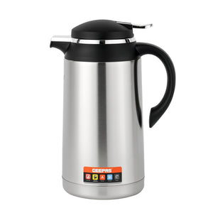 Geepas GVF27024 1.6L Stainless Steel Vacuum Flask | Keeps Hot & Cold for 24H | Easy to Carry, Comfortable Grip | Ideal for Home, Office, Camping etc | 2 Years Warranty