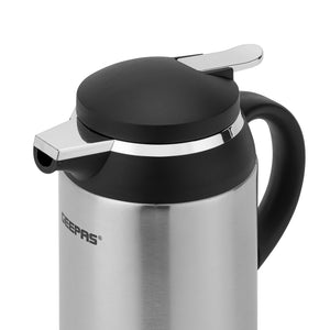 Geepas GVF27024 1.6L Stainless Steel Vacuum Flask | Keeps Hot & Cold for 24H | Easy to Carry, Comfortable Grip | Ideal for Home, Office, Camping etc | 2 Years Warranty