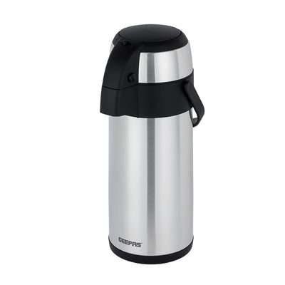 Geepas Stainless Steel Air Pot Flask, 3.5L Vacuum Flask, GVF5263 | Hot/Cold up to 24Hrs | Double-Walled Vacuum Flask for Coffee, Hot Water, Tea & More