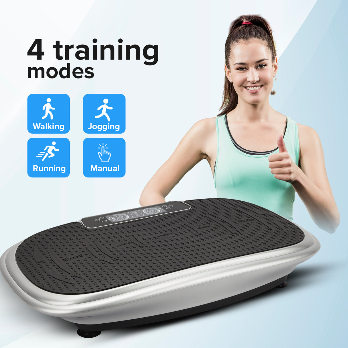 Geepas GVP86107 Vibration Plate Massager | Touchscreen Display | Bluetooth Music| Remote Control and 200W Powerful Motor for Full Body Home Fitness Training System