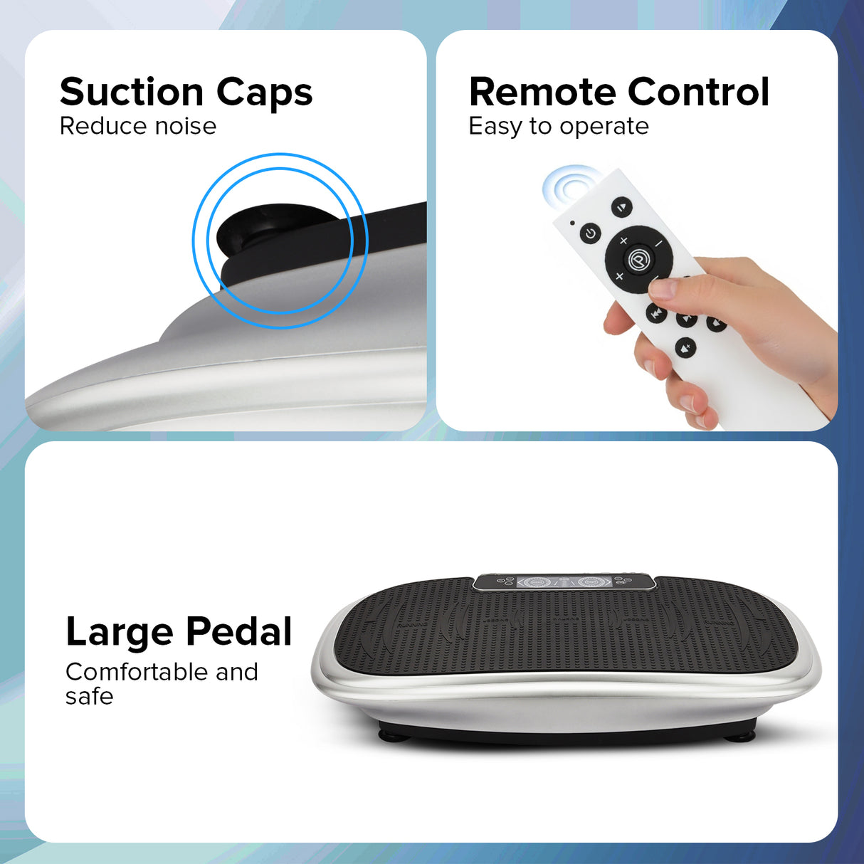 Geepas GVP86107 Vibration Plate Massager | Touchscreen Display | Bluetooth Music| Remote Control and 200W Powerful Motor for Full Body Home Fitness Training System